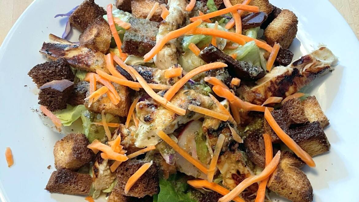Sesame Chicken Salad with Croutons