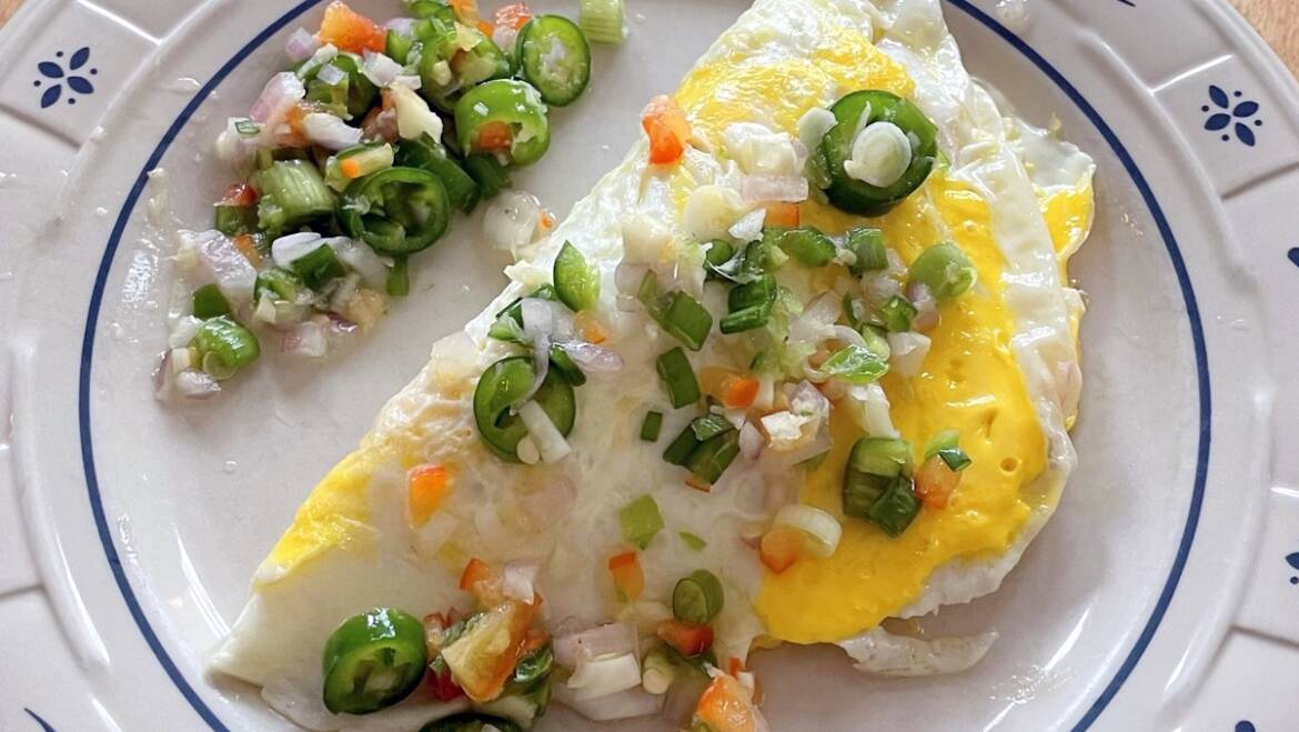 Eggs with Rice and Spicy Thai Chilies
